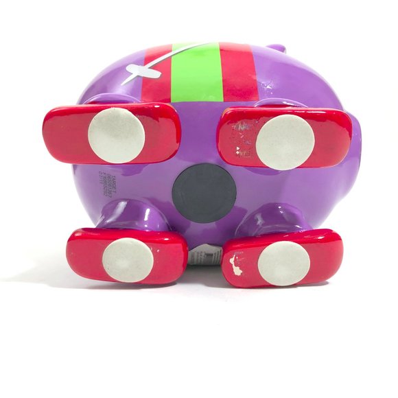 EUC Purple Green Red Piggy Coin Bank 7.75x7x6 inches - Picture 7 of 8